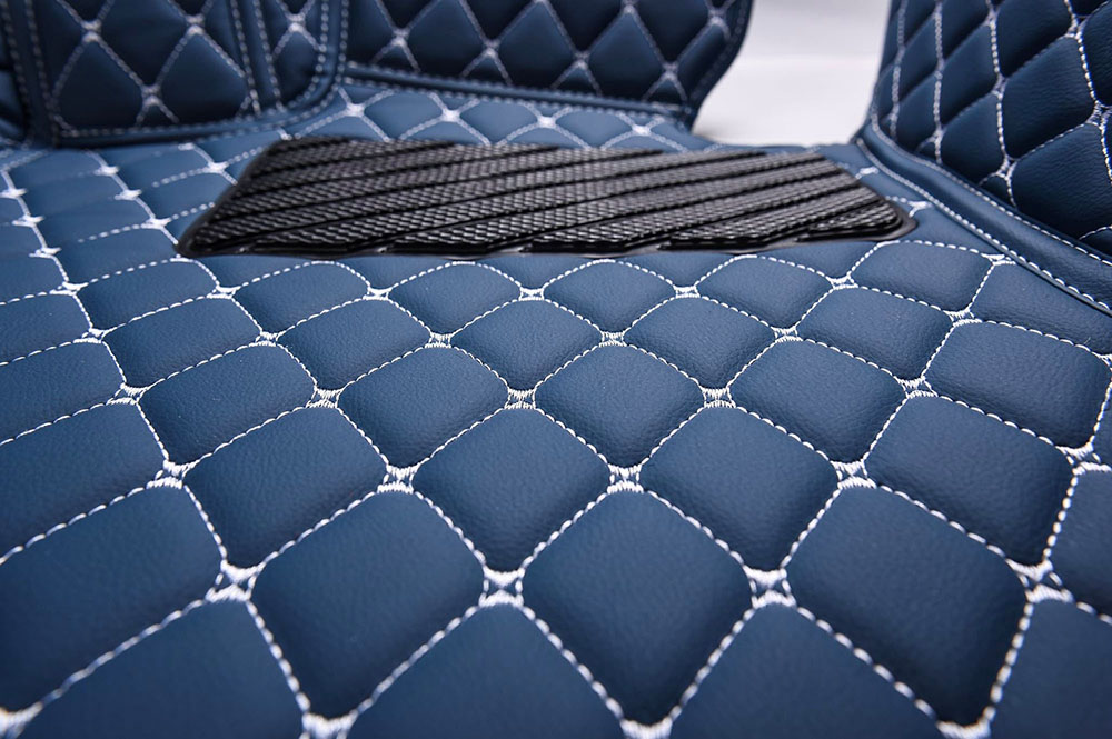 Outlet Blue Luxury Leather Diamonds Car Floor Mats