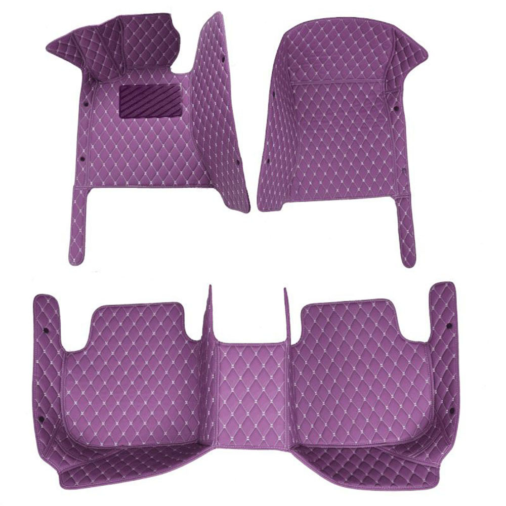 Purple Luxury Leather Diamond Car Mats for Smart Fortwo