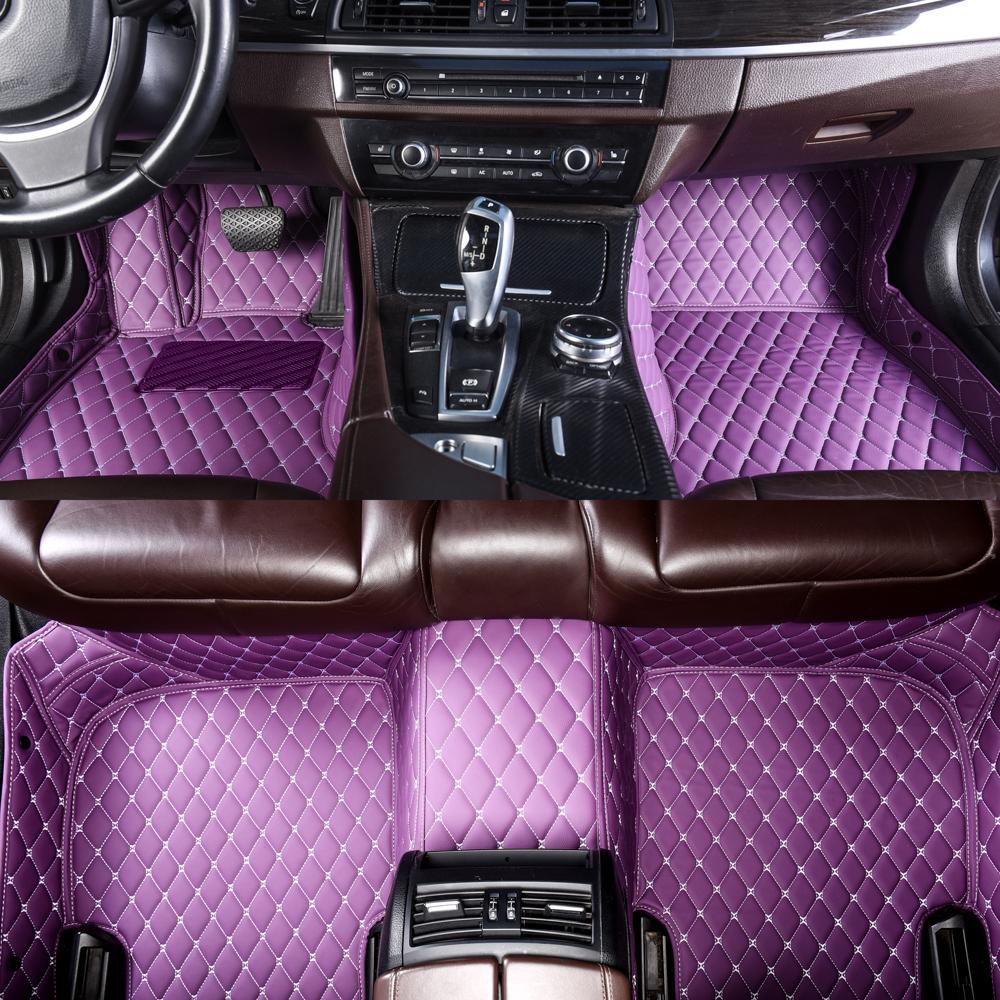 Outlet Purple Luxury Leather Diamond Car Mats