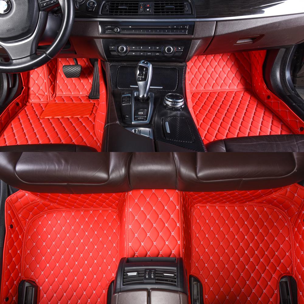 Outlet Red Luxury Leather Diamond Car Mats