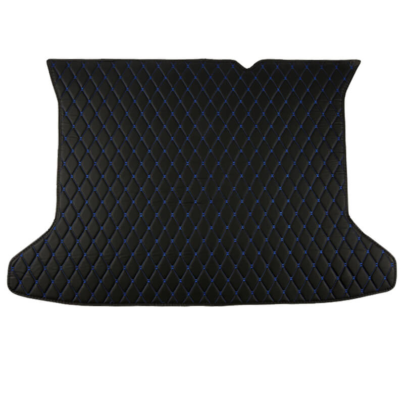 Outlet Black and Blue Stitching Luxury Leather Diamond Trunk Base Mats