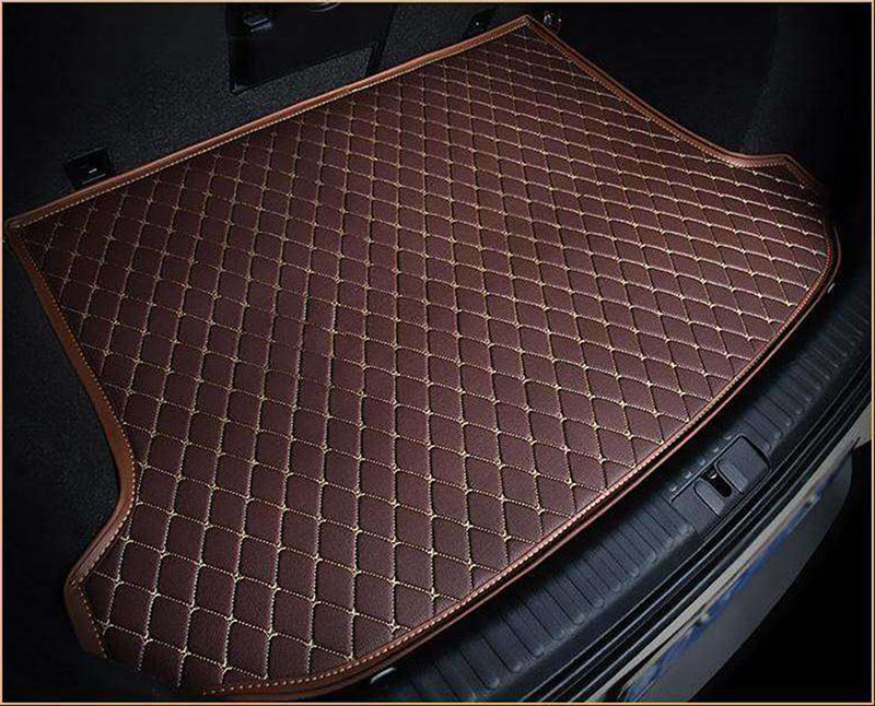 Outlet Dark Brown Luxury Leather Diamond Trunk Base Mats