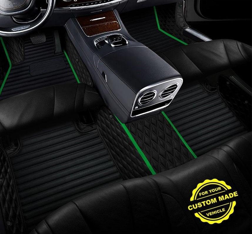 Outlet Lime Green Hybrid Line Series Premium Car Mats